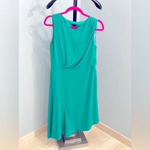 Ann Taylor Teal Green dress with angled‎ hem (M)